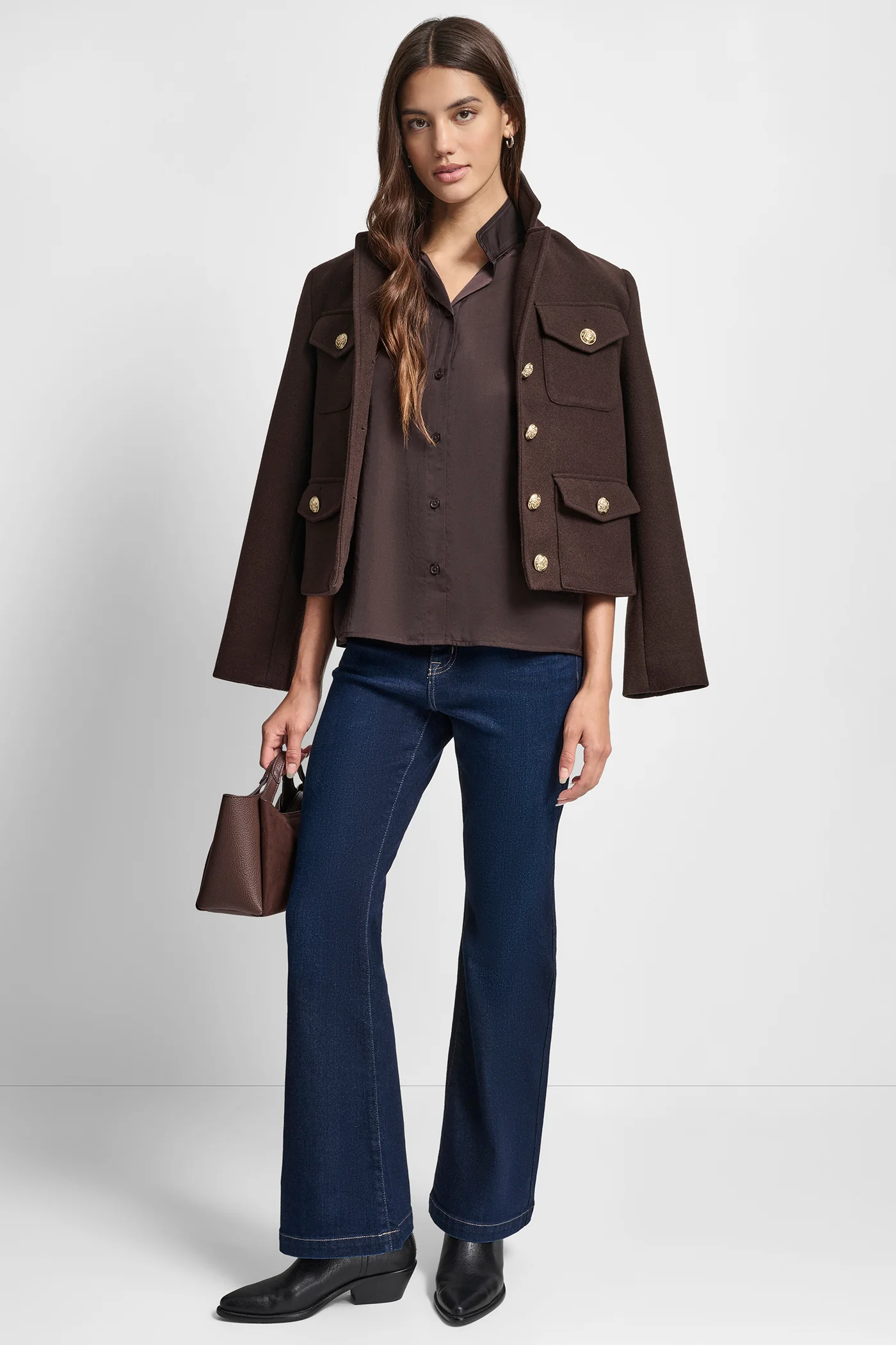 PUFF SLEEVE COLLARLESS SHIRT - Image 6