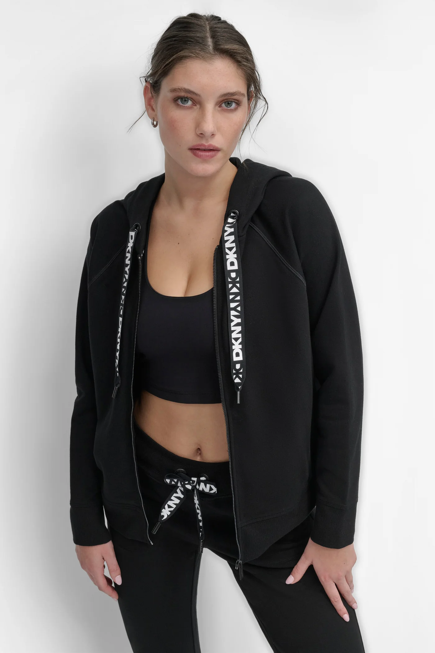 TWO TONE LOGO DRAWSTRING HOODIE - Image 4
