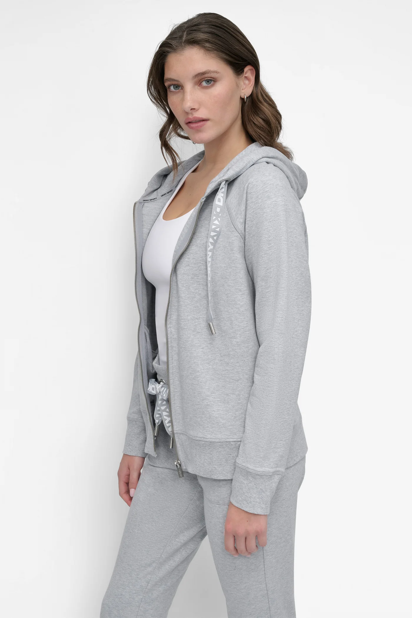 TWO TONE LOGO DRAWSTRING HOODIE - Image 3